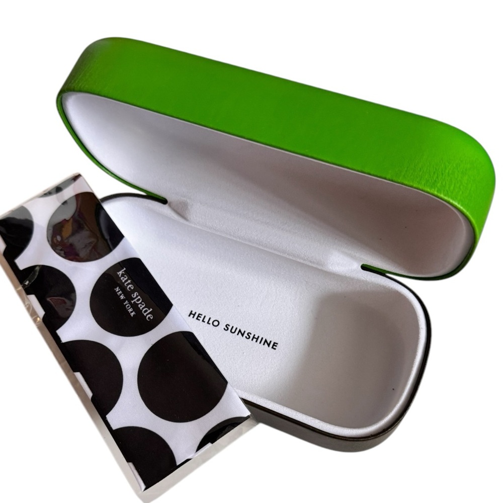 Kate Spade Hard Shell Green Sunglass Case with Cleaning Cloth - NEW - Picture 3 of 9